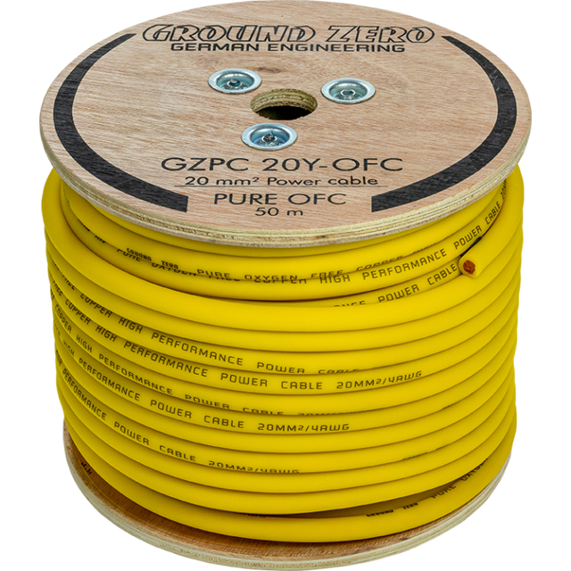Câble d'alimentation OFC 20 mm² – jaune GZPC 20Y-OFC - Sound Auto Concept