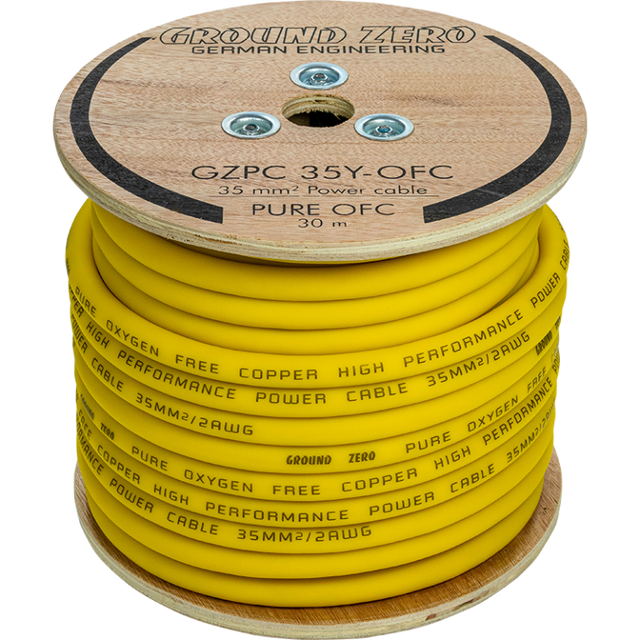 Câble d'alimentation OFC 35 mm² – jaune GZPC 35Y-OFC - Sound Auto Concept