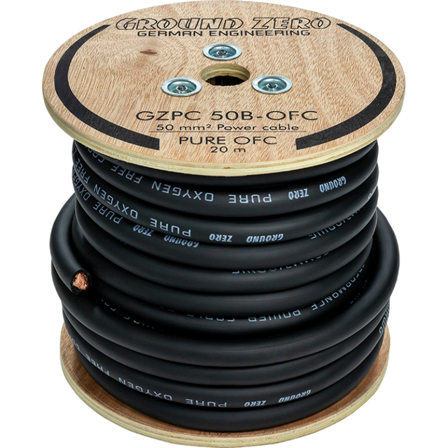 Câble d'alimentation OFC 50 mm² – noir   GZPC 50B-OFC - Sound Auto Concept