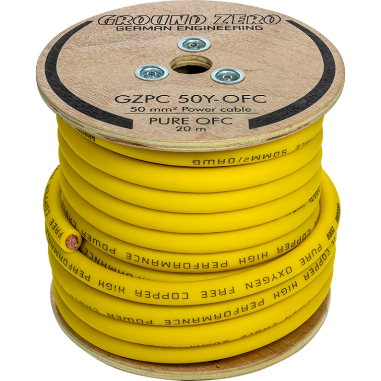 Câble d'alimentation OFC 50 mm² – jaune  GZPC 50Y-OFC - Sound Auto Concept