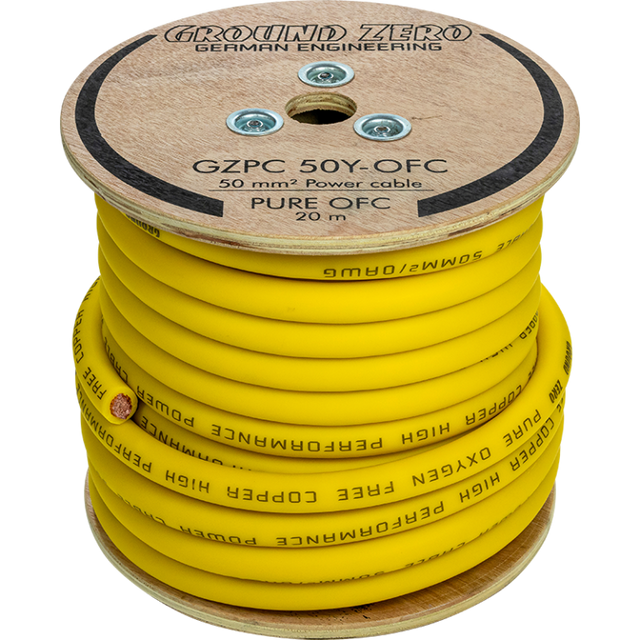 Câble d'alimentation OFC 50 mm² – jaune  GZPC 50Y-OFC - Sound Auto Concept