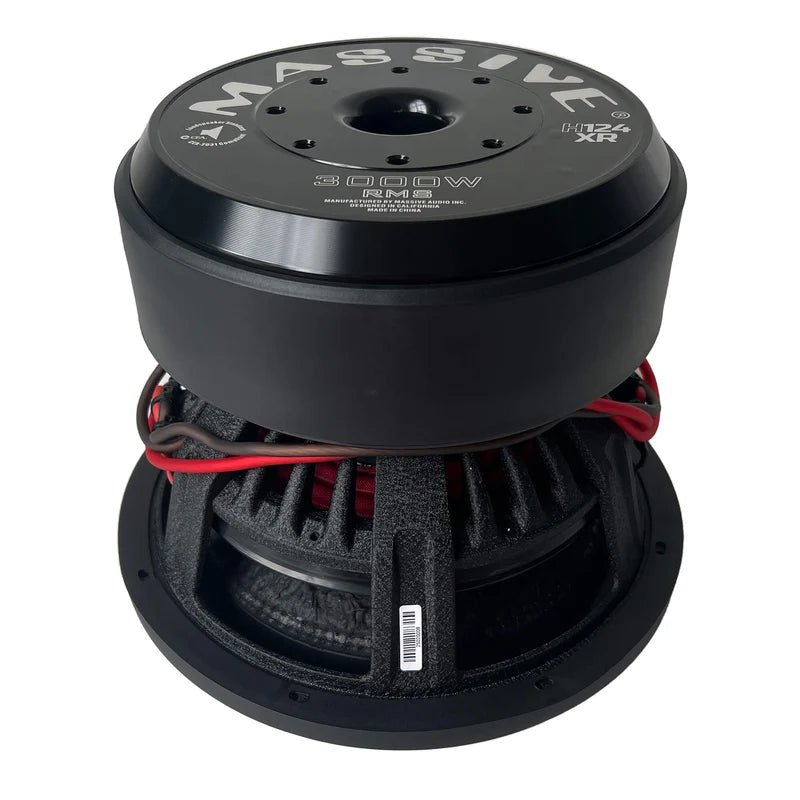 Massive Audio H124XR – Subwoofer 30 cm 3000 WRMS 93,54 dB Double Bobine 4 Ohm