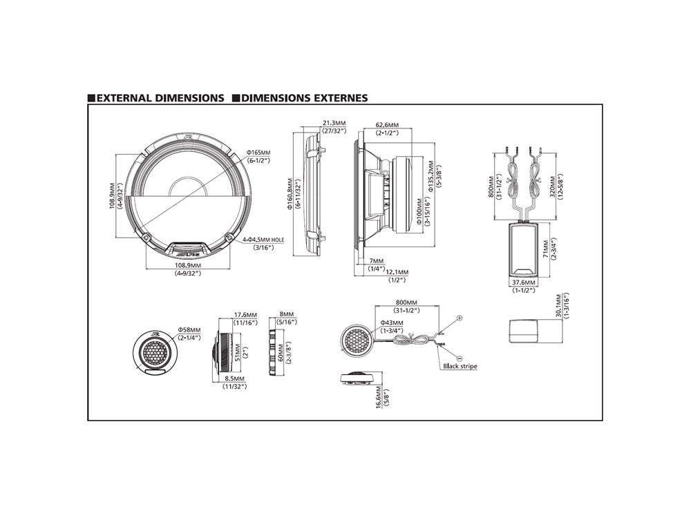 Haut-parleurs à 2 voies R-SERIES de 16,5 cm (6-1/2"),R2-S65C - Sound Auto Concept