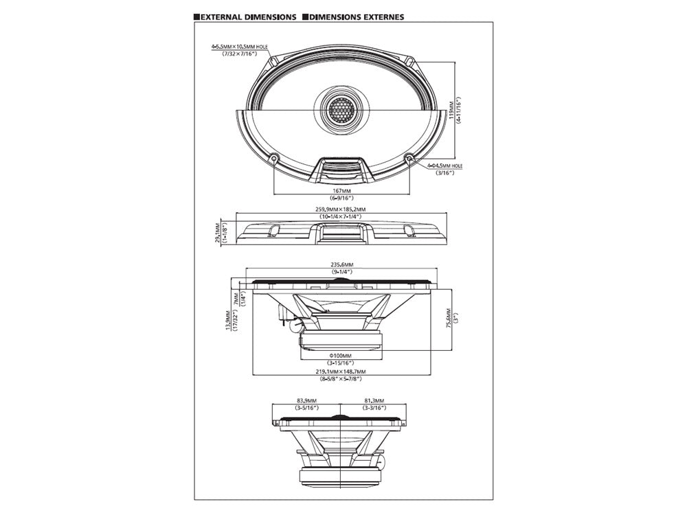 Haut-parleur coaxial à 2 voies R-SERIES 6x9" (16 x 24 cm), R2-S69 - Sound Auto Concept