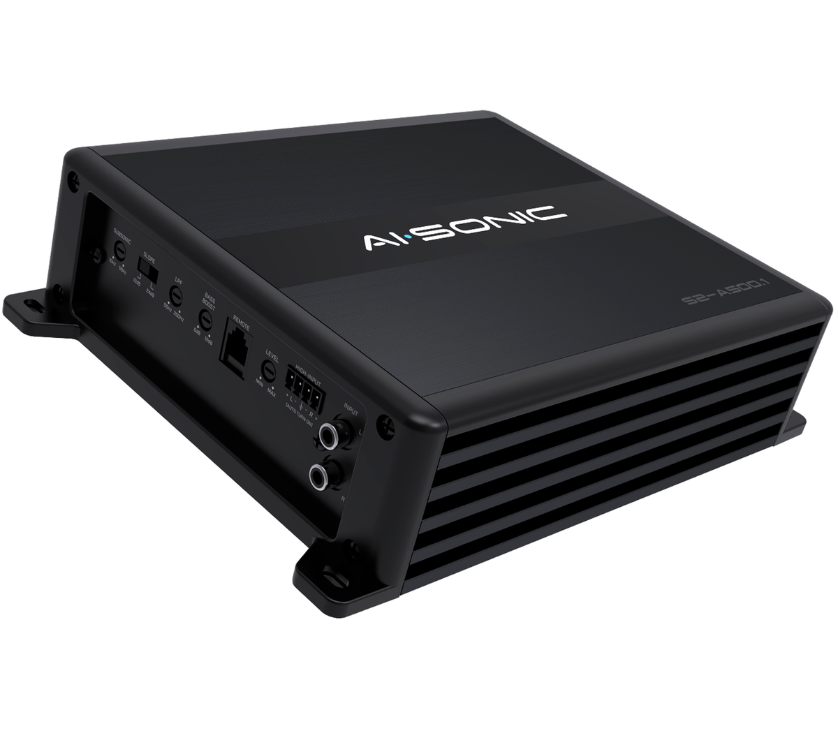 AI-Sonic S2-A500.1 + bouton de basses S2 – Amplificateur mono 500 WRMS 1 Ohm
