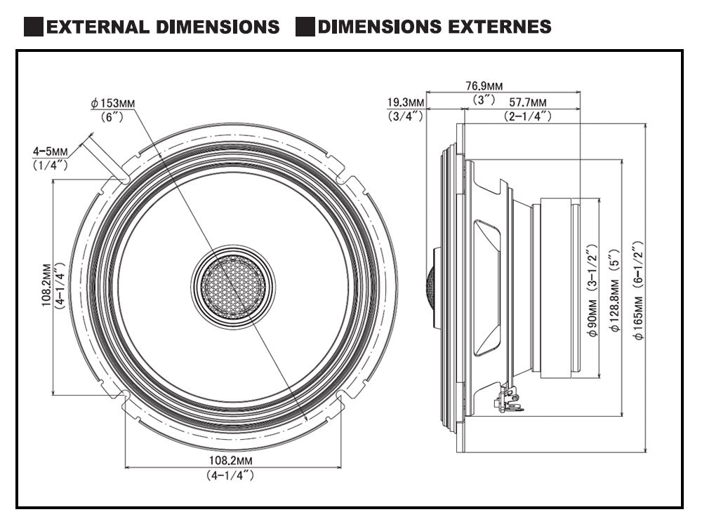 S-Series Haut-parleurs coaxiaux à 2 voies de 16,5 cm (6,5") S2-S65