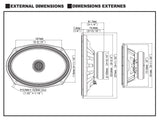S-Series Haut-parleurs coaxiaux à 2 voies 16cm x 24cm (6" x 9") S2-S69