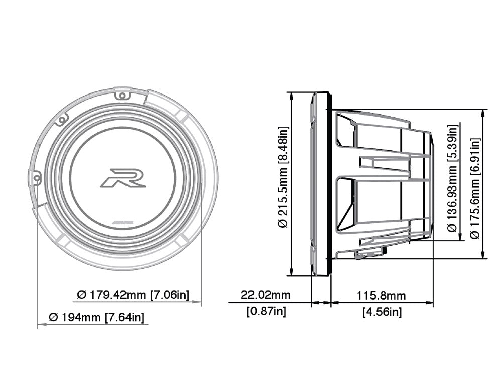 Subwoofer R2-W8D2 Alpine - Sound Auto Concept