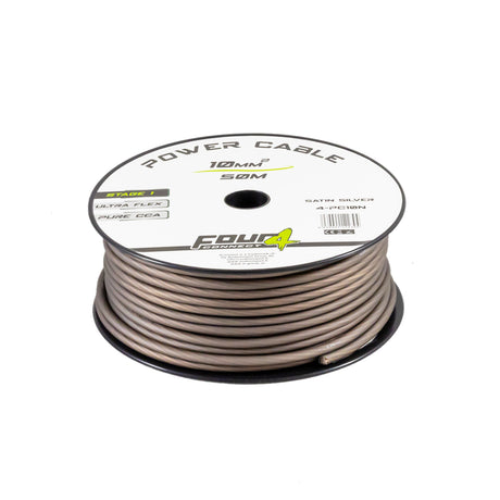 Bobine cable alimentation 10mm² (CCA)  50 mètres gris - Sound Auto Concept