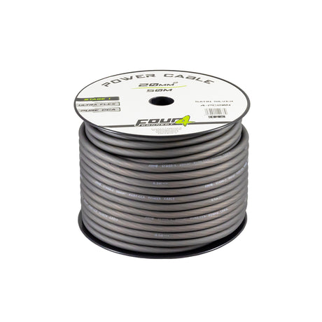 Bobine cable alimentation 20 mm² (CCA)  50mètres gris - Sound Auto Concept