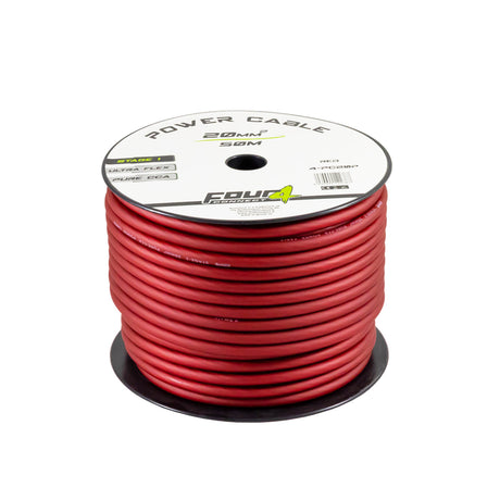 Bobine cable alimentation 20 mm² (CCA)  50mètres  rouge - Sound Auto Concept