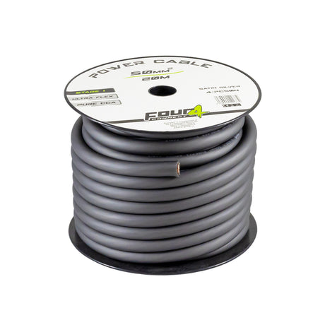 Bobine cable alimentation 50mm² (CCA)  20 mètres gris - Sound Auto Concept
