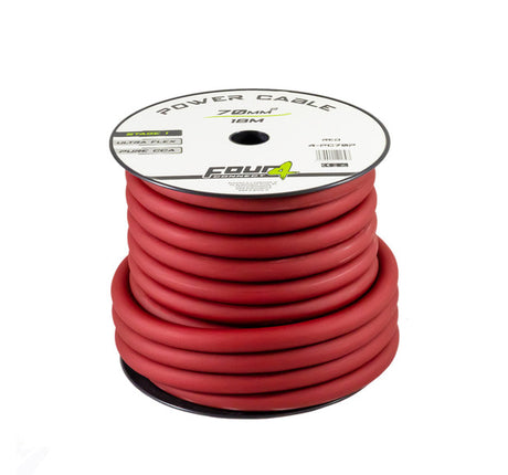 Bobine cable alimentation 70mm² (CCA)   18 mètres  rouge - Sound Auto Concept