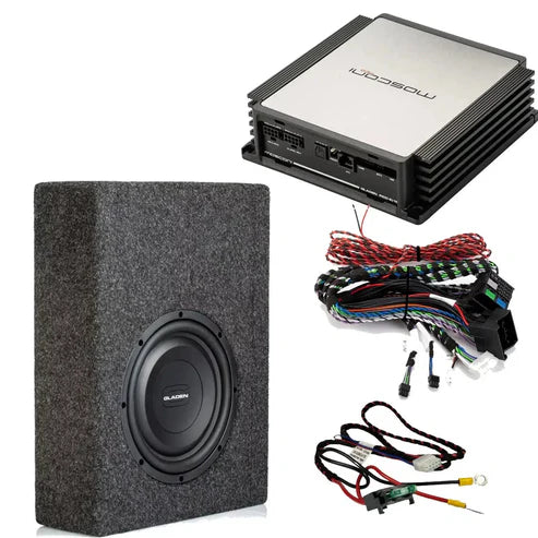 Pack Audio Plug and Play : Caisson + Amplificateur DSP pour VAG autoradio 6 canaux OEM