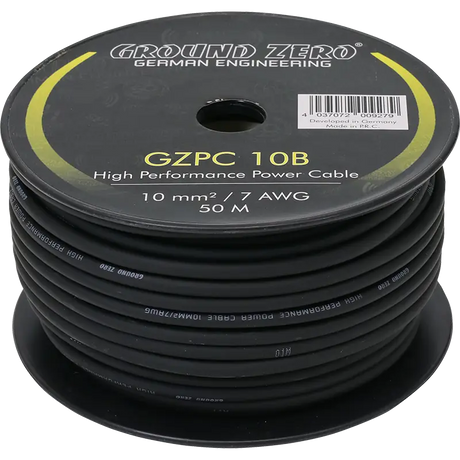 Cable alimentation 10 mm² noir Ground Zero - Sound Auto Concept