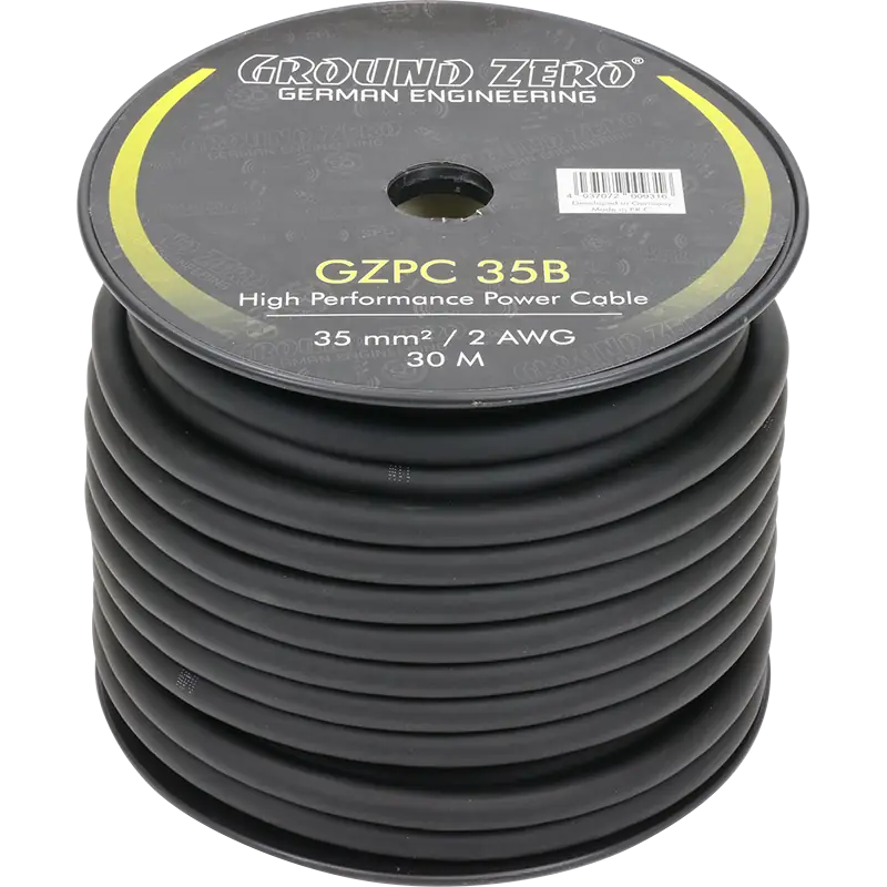 Cable alimentation 35 mm² noir Ground Zero - Sound Auto Concept