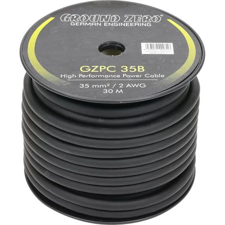 Cable alimentation 35 mm² noir Ground Zero - Sound Auto Concept