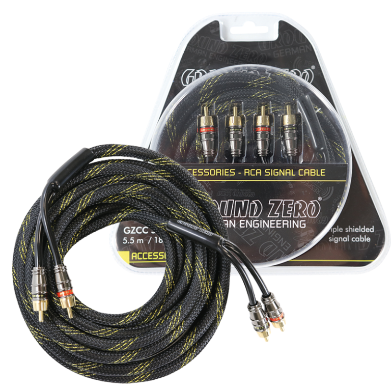 Connexion RCA 5.5 mètre Ground Zero GZCC 5.5X-TP - Sound Auto Concept