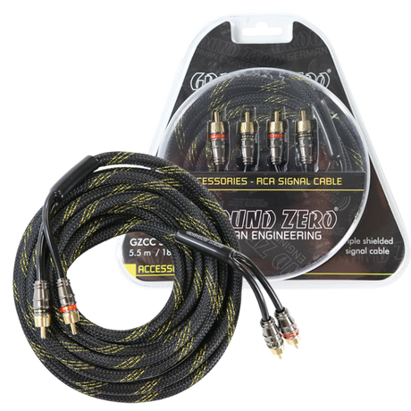 Connexion RCA 5.5 mètre Ground Zero GZCC 5.5X-TP - Sound Auto Concept