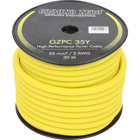 Cable alimentation 35 mm² jaune Ground Zero - Sound Auto Concept