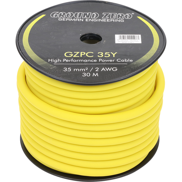 Cable alimentation 35 mm² jaune Ground Zero - Sound Auto Concept