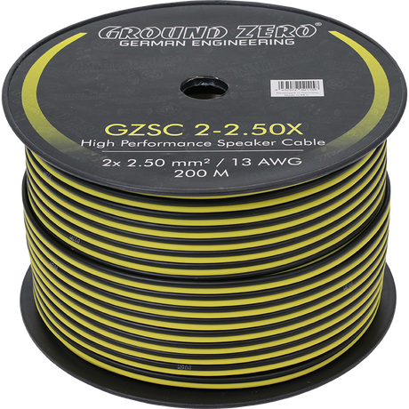 Bobine cable Haut-parleur 2x2.5mm² Ground Zero (CCA, 200 mètres) - Sound Auto Concept