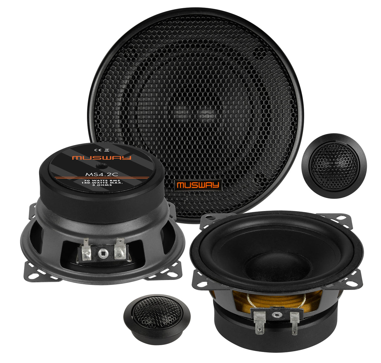 Musway MS4.2C - Kit 2 Voies Séparé 4" 70W RMS 3 Ohms