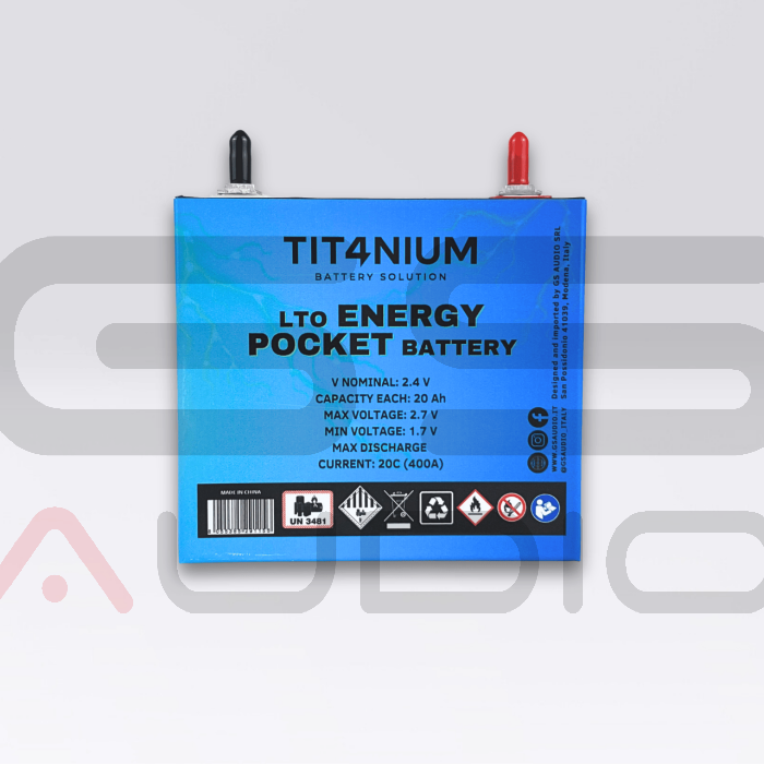 Batterie LTO Prismatique 14,4V 80Ah 24 Cellules avec BMS et Bus Bar 53x11,5x11 cm