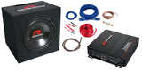 Pack caisson + amplificateur 2 canaux et kit d'installation - Sound Auto Concept